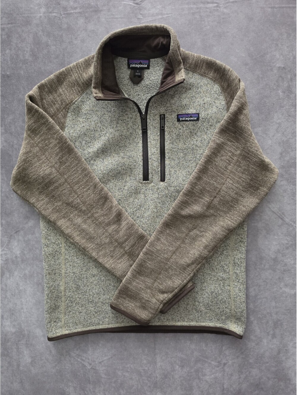 SKU0235 Patagonia Better Sweater Men’s Small 1/4 Zip Fleece Pullover Brown Gray